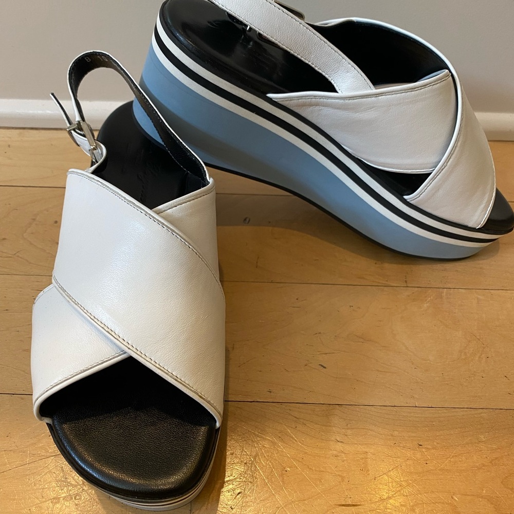 Robert Clergerie sling back platform sandals